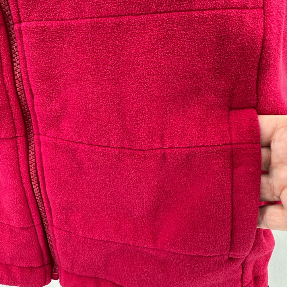 Lands' End Soft Fleece Vest WMNS XL Berry Pink Full Zip Stand Collar Sleeveless - Picture 3 of 8